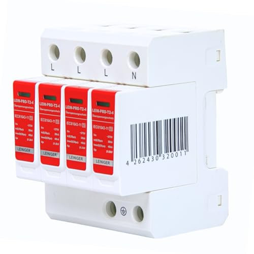 Leiniger PRO Überspannungsschutz, Überspannungsableiter, II, Typ 2 (C), 4-Polig, maximaler Ableitstrom 50 kA