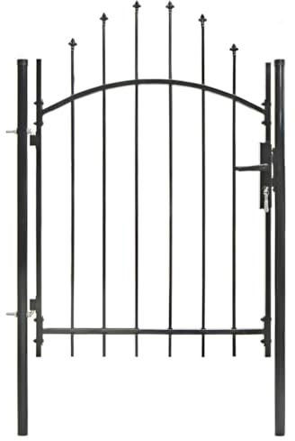 ShGaxin Gartentor, Gartentür, Gartenpforte, Zauntür, Zaun Garten, Stahl 1x1,5 m Schwarz