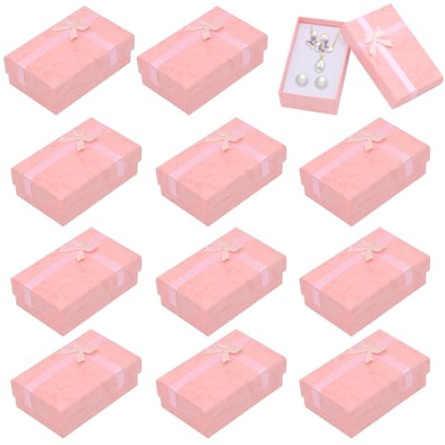 Fahibin 24 Pezzi Scatole Regalo per Gioielli,Scatoline Piccole per Gioielli, Scatola Regalo Piccola Rettangolare Bracciale e Orecchini per Anelli, Orecchini, Collane e Braccialetti, Rosa