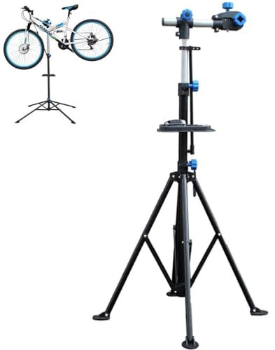 ERSINIAN Fahrrad-Reparaturständer/Reparaturbank/Fahrrad-Werkbank/Reparaturständer/Mountainbike-Reparaturwerkzeuge/Robuster, Verstellbarer Mountainbike-Reparatur-Arbeitsständer mit Werkzeugablage