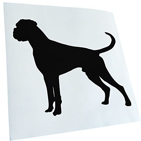 Kiwistar - Autoaufkleber - Schwarz - 12x10cm Deutscher Boxer German Hund Aufkleber für Auto, Laptop, Fahrrad, LKW, Motorrad mehrfarbig JDM Decal Racing