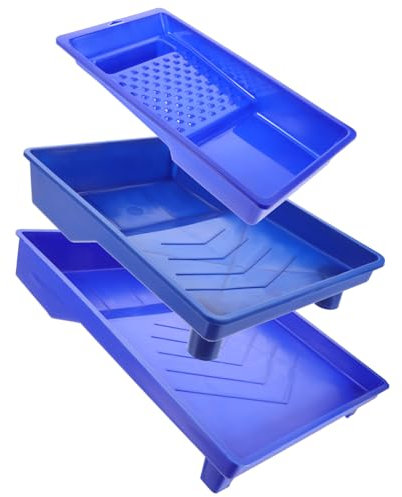 POPETPOP 3stücke Farbschalen aus Hochwertigem Material Farbrollerwanne mit Aufhängeöse Pigmentmischschale für Ölfarben Wandfarben Aquarellfarben für Künstler und Handwerker