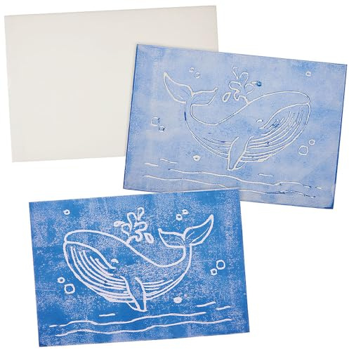 Baker Ross FN480 Easy Block Print Lino Polystyrene Sheets - Förpackning med 10, Linoleumkonst och -hantverk Startverktyg för nybörjare och barn