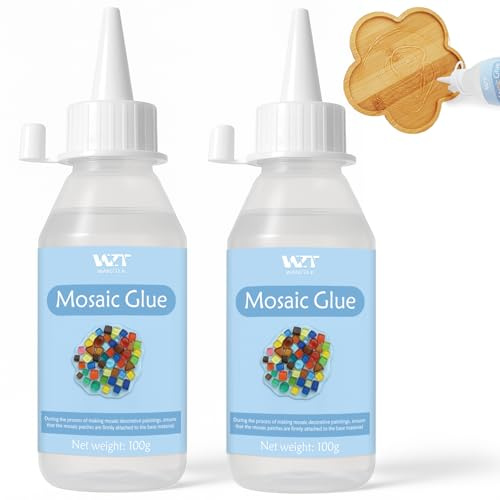 Mosaikkleber 200ml, Transparent Mosaik Kleber für DIY Bastelarbeiten, Ungiftig und Wasserfest, Ideal für Alle Fliesen und Oberflächen