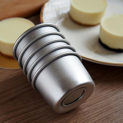 Mini tortiera fai da te, 5 cm, in alluminio con fondo rimovibile per deliziosi dessert (10 pezzi)