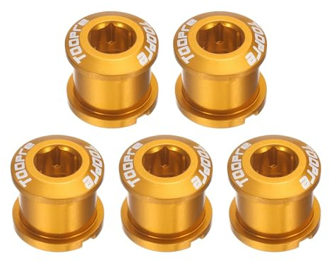 sourcing map Double Chain Ring Bolts Aluminum Alloy Bicycle Crankset Nuts Chainwheel Screws for Road Bike Mountain Bike