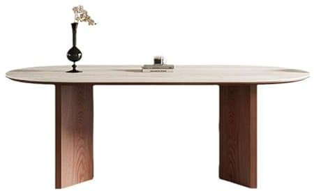 IMEITE Büro-Besprechungstisch Retro Rock Esstisch Home Oval Hotel Restaurant Esstisch(180x90x75cm)