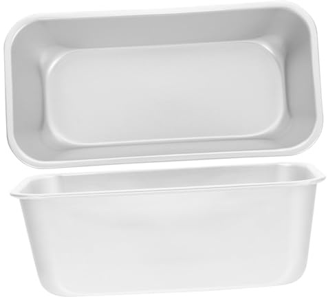 VALICLUD Molde de Aleación de Aluminio para Pan Casero y Bandeja Rectangular para Hamburguesas, 2 Piezas, Fácil de Limpiar y Usar para Hornear en Casa