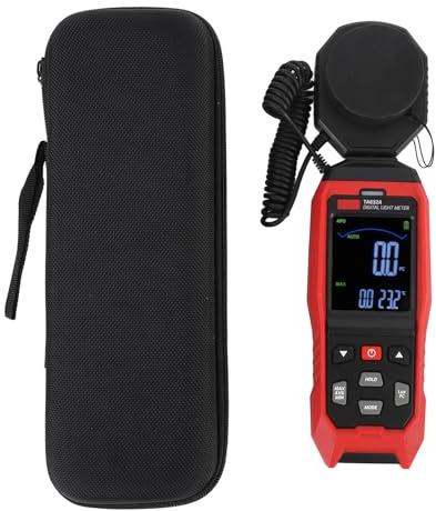 Luxmetro digitale Luxmetro Gamma 200000 Lux Sonda staccabile ruotabile a 360 gradi con allarme sonoro e luminoso per la misurazione della luminosità dell'illuminazione Materiale