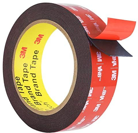Nastro biadesivo resistente e impermeabile, 3 m, 20 mm x 3 m, nero, ad alta resistenza, per strisce LED automobilistiche, decorazione auto, loghi di casa e ufficio