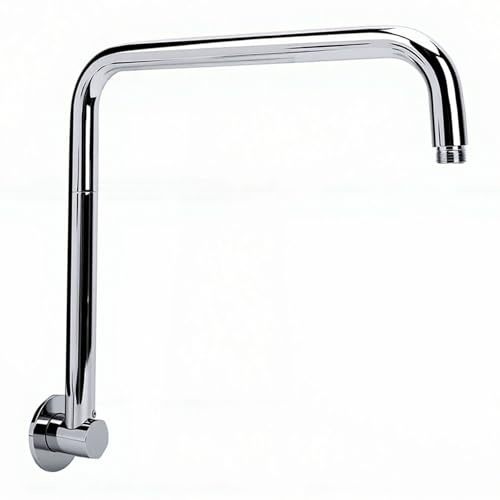 Chiyyak Braccio Doccia a Forma di S, Prolunga in Acciaio Inossidabile Girevole a 360° con Flangia per Soffione Doccia da Bagno (Galvanotecnica 51118061117(sinistra),)