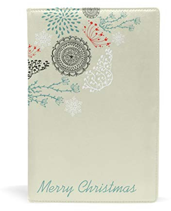 EZIOLY BuchumschlagMerry Christmas, dehnbar, passend für die meisten Hardcover-Lehrbücher bis 22,9 x 14,5 cm, klebstofffreier Stoff für Schulbücher Einfach anzubringen. Wash & Re-Use