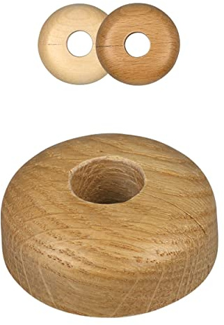 FUX 20 Stück Einzel Heizungsrohr Rosette - 15mm - 22mm - Echthözer | FUX 20 Stück Echtholz Einzel-Rosetten, Die Rosette kann mit einfacher Zusammensteck-Technik