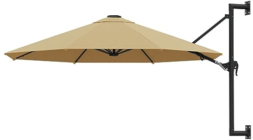 vidaXL Sombrilla de Pared con Barra de Metal Taupe 300 cm