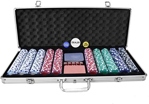 Oypla Poker Set - 500 Piece Texas Hold Em Complete With Casino Style Case