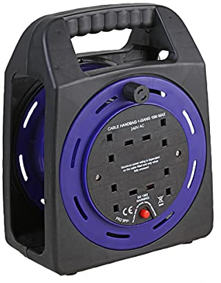 Ex-Pro 4 Gang Empty Cable Handbag Reel, Easy Carry Storage Stand Tidy, for up to 15m Lead