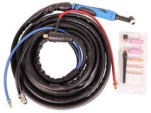 WELDINGER WIG Brenner SR18W 5 m wassergekühlt separater 9 mm Stromanschluss WIG-Schlauchpaket für Schweißinverter HF (SPW18)