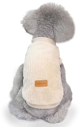 YAODHAOD Pull en peluche pour chien et chat - Doux et épais - Chaud - Chemise d'hiver pour chiens et chats (abricot, taille S)