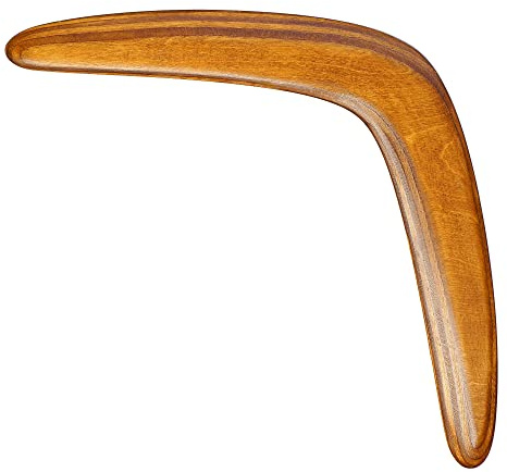 WOODEN BOOMERANGS BUMERANG Hellbraun - Sportgerät aus Holz - Klassische Form - 48 cm groß - Einzigartiges Geschenk - Nachhaltig handgefertigt - Für Rechtshänder und Linkshänder geeignet