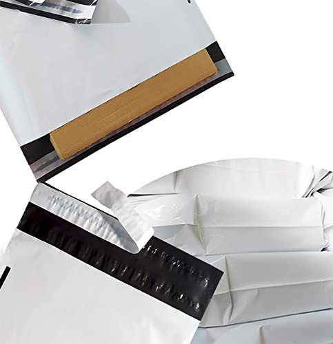 verpacking 1800 Versandtaschen Coex | 9 verschiedene Größen - je 200 Stück | Versandbeutel Versandtüten für Kleidung [50my & 60my] Weiß/Schwarz