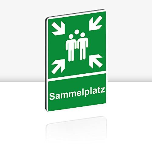 STROBO XXL Sammelplatz Hinweisschild | Stabiles 3mm Aluminiumverbund als 40x30cm Schild mit UV-Schutz für den Außenbereich
