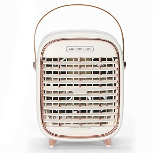0℃ Outdoor Mini Enfriador de Aire, Aire Acondicionado Personal Mini Ventilador de Aire Acondicionado Portátil con 3 Velocidades de Viento, Enfriador de Aire Personal para el Hogar, Habitación,Blanco