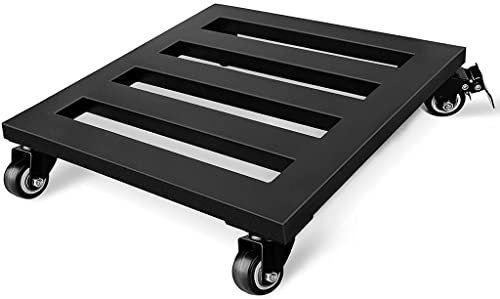 DUNAKE Pflanzenroller Metall, Robust, Rollbrett Pflanzen Eckig, Untersetzer Mit Rollen Blumentopf Untersetzer Für Den Außenbereich, Drinnen, Tragfähigkeit: 440 Lbs (Color : Black, Size : 12 inch)