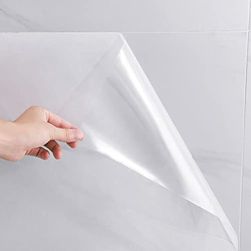 CHANMOL Clear Peel and Stick Wallpaper, Self-Adhesive Wallpaper Wall Protector, Oil Proof Waterproof Contact Paper for Kitchen Backsplash Tile, Cabinets, Whiteboard, Shelf Drawer Liner(15.7 x 394)