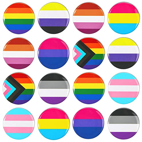 HOWAF Pride LGBTQ Accessoires, Regenbogen Flagge Button Pins für Lesbierinnen, Pansexuell, Bisexuell, Transgender, Nichtbinäre und Asexuelle
