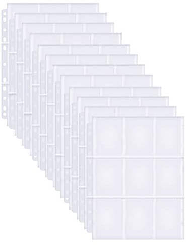 RISVOWO 540 Raccoglitore Carte, 30 Pagine Doppia Faccia, Trasparente Card Binder per Carte da Gioco Collezionabili e Calcio