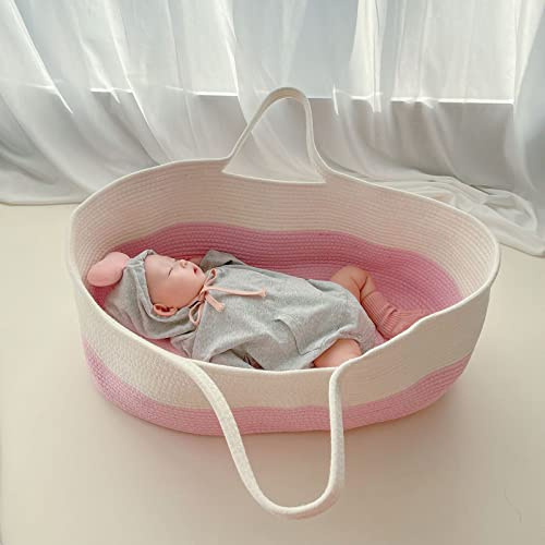 Yuehuamech Baby-Baby-Korb Tragbares Babybett Handheld Moses-Korb Baumwollseil Kleinkinderbett Baby-Bettwäsche Babyschlafsack für Outdoor Reisen Auto