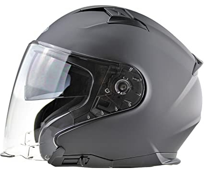 ViPER RSV22 Open Face Motorbike Helmet - Motorcycle Jet Crash Helmet for Men Women with Drop Down Sun Visor - ECE 22.06 Approved For Electric Bike Scooter Touring Moped Urban Motorbike Helmets