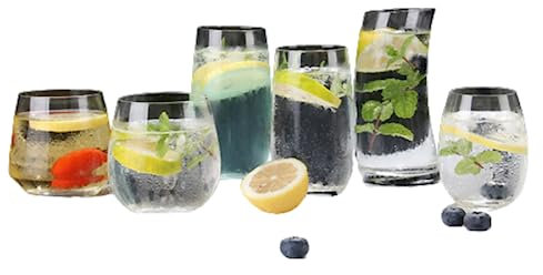 Lot de 6 verres hauts transparents pour mojito, cocktail, bar, fête