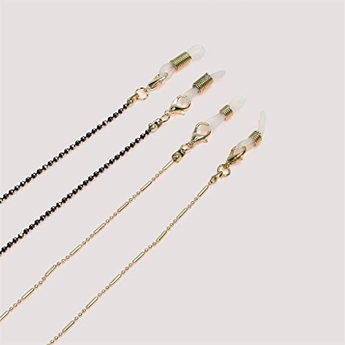 SUNMME Brillenkette, Schwarze Perlenkette, Goldkette, Brillenseil-Set