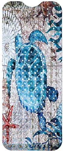 LKFDTW Badewannenmatte, 101x40cm Duschmatte Rutschfest mit Saugnäpfen, Meeresschildkröte Antirutschmatte Dusche, Anti Rutsch Badematte für Kinder & Baby