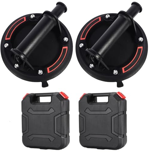 TopHomer 2Pack 8 Inch Glass Suckers, Heavy Duty Vacuum Suction Cup Glass Lifter, Industrial Vacuum Lifter for Flat Surfaces