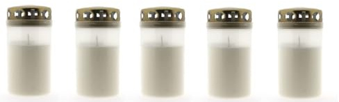 Grabkerzen Nr. 3 mit Gold Deckel - Rot oder Transparent | Dauerbrenner | Tagebrenner | Grablicht | Fridhofskerzen | Trauerkerze | Kerzen | Gedenkkerze (Transparent, 5)