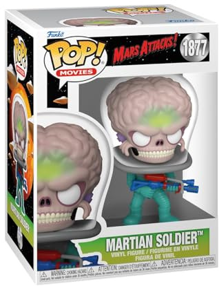 Funko POP! Movies: Mars Attacks - Alien Soldier | Offizielles Sci-Fi Merch - Vinyl Sammelfigur als Regal Deko - Geschenkidee zum Geburtstag für Fans und Sammler