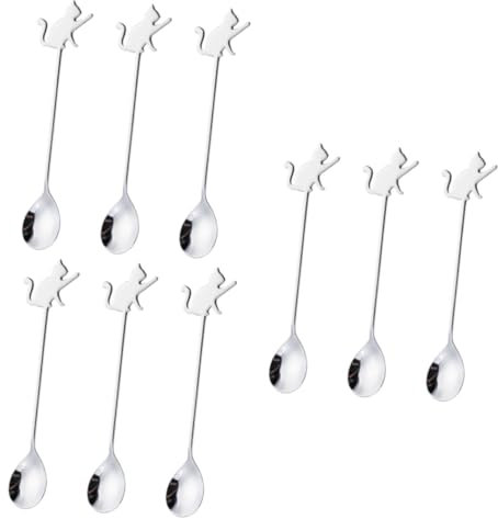 Garneck 9 Piezas cuchara de café creativa cuchara de postre aperitivo para comer cucharilla de café cucharilla para catering s de postre de vajilla Reutilizable