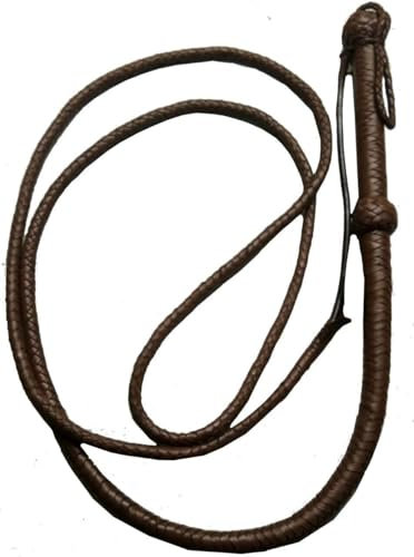 Frusta Indiana Jones in vera pelle bovina marrone, 2,3 m