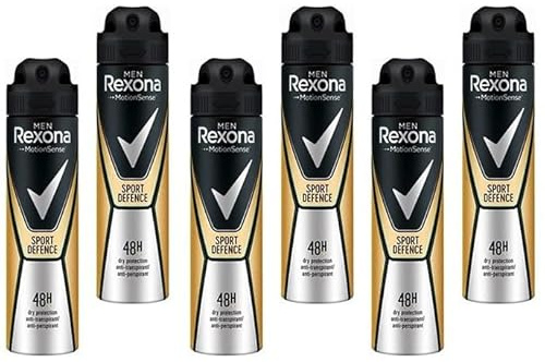 6x Rexona Men MotionSense Deo Spray Sport Defence Anti Transpirant mit 48 Stunden Schutz gegen Körpergeruch und Achselnässe 150 ml (6er Pack)
