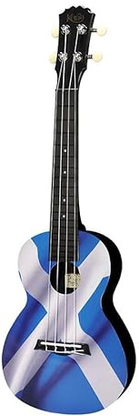 Korala Konzert Ukulele PUC-30-020 Scottish Saltire – 23 Ukulele aus Polycarbonat mit Schottland-Flagge – robust, leicht, wetterfest, stimmstabil, ideal für Einsteiger & Fortgeschrittene
