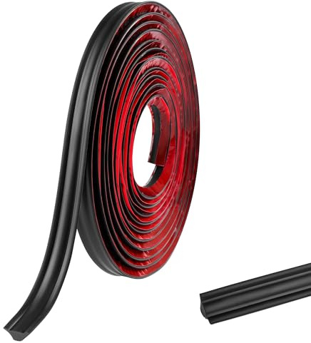Bande de finition autocollante en PVC - 5 m - Pour plans de travail de cuisine, coins, carrelage, profilés de finition, joints d'angle - 19 mm x 10 mm - Noir mat