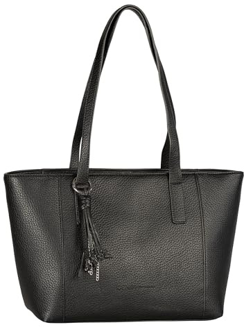 TOM TAILOR Denim Priya Damen Shopper Umhängetasche Reißverschluss Groß Schwarz