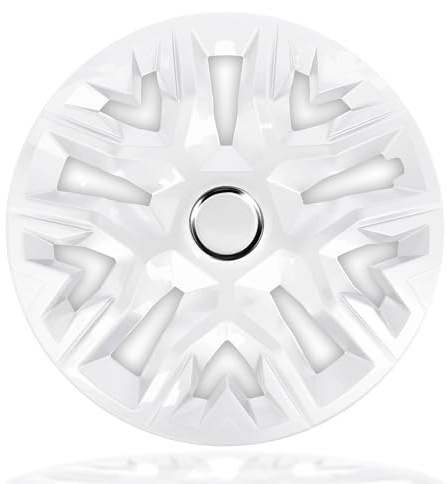 NRM Perfecto White Radkappen 15 Zoll für Stahlfelgen | 15“ Radzierblenden 4er Set Weiß