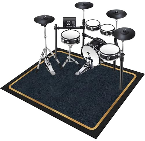 Schlagzeug Teppich Klavierteppich Schallschutzmatte Professioneller Schlagzeugteppich Drum Teppich Elektronisches Schlagzeug Antivibrationsmatten rutschfeste Trommel Teppiche Drumteppich 120 x 100 cm