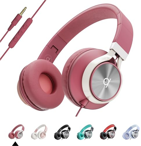 ARTIX CL750 Adults & Kids Headphones with Cord, Microphone & Volume Control - Wired Headphones with Mic, Plug In Teens Corded Head phones Wire for Laptop, Computer, Chromebook, iPad & Tablet 3.5mm Aux