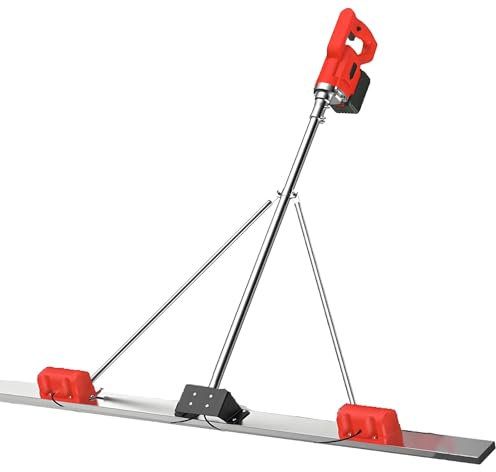 Kit Vibratoire Pour Chape à BéTon, Outil Vibrant éLectrique Pour BéTon, Nivellement Du Ciment Sans Fil Avec Plaque En Acier Inoxydable De 1,5 M/1,8 M/2 M,2mDualmotors-1battery
