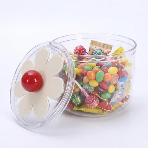 Punorric Plastic Sweet Jars with Lids - 900ml Empty Sweet Jars, Pick and Mix Stand Airtight Lids for Candy Buffet, Decorative Bathroom Canister Container for Bath Salt, Vanity, Party, Wedding