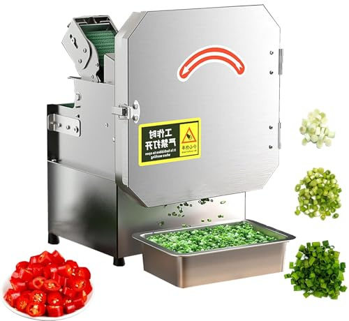 Affettatrice per verdure professionale, robot da cucina elettrico, macchina per affettare i cipollotti, 150 kg/ora, spessore regolabile da 1,5 a 35 mm, facile da pulire